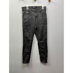 Stradivarius Faux Leather pants Womens size‎ 6 black skinny Biker